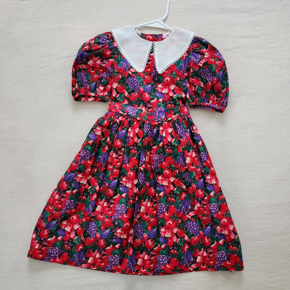 Vintage Wintery Fruit Dress kids 6